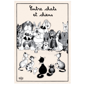 Torchon Dubout Entre chats et chiens