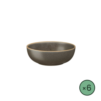Bol Saisons marron beluga en grès d.15 cm - lot de 6