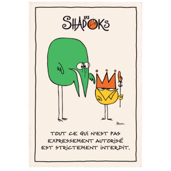 Torchon Shadoks Les interdits Ecru 48 x 72