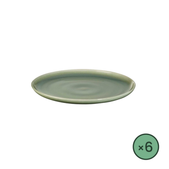 Assiette Saisons vert agave en grès d.26,5 cm - lot de 6