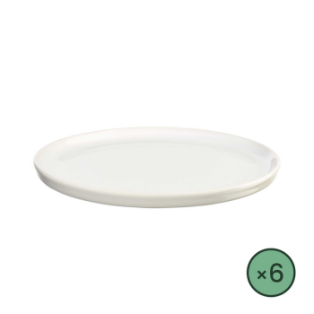 Assiette Re:Glaze en grès blanc recyclé d.27 cm - lot de 6