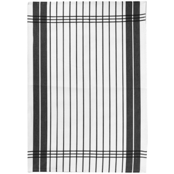 Torchon Petites Rayures noir 50 x 70 cm