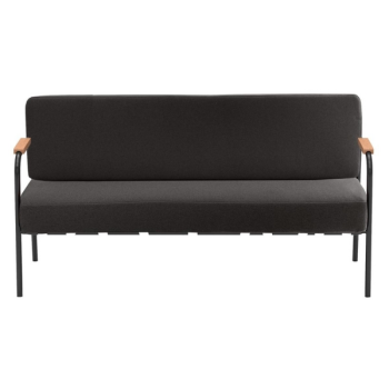 Canapé Barnabé en feutrine gris anthracite - pieds acier noir