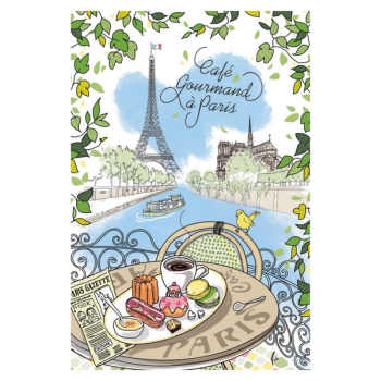 Torchon Cafe Gourmand Ecru 48 x 72 cm