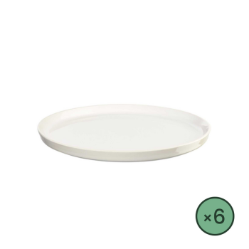 Assiette à dessert Re:Glaze en grès blanc recyclé d.21 cm - lot de 6