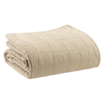 Plaid recyclé Titou, coloris blanc cassé