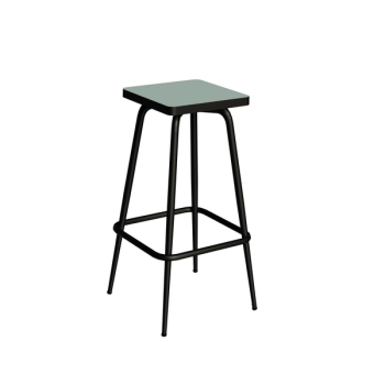 Tabouret de bar Marcel 65 cm, kaki pieds noirs