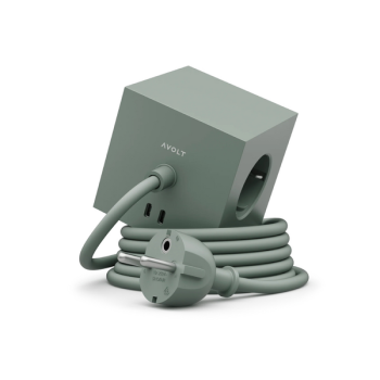 Bloc prise Square 3 mètres, USBC, 30W, sauge