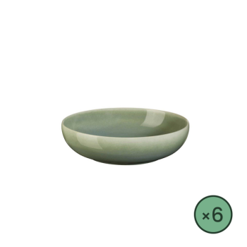 Assiette creuse Saisons vert agave en grès d.21 cm - lot de 6