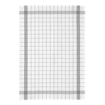 Torchon Metis Carreaux noir 55 x 75 cm